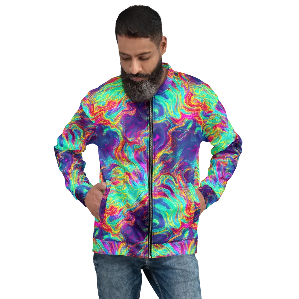 Neon Marbles on Bomber Jacket — Front
