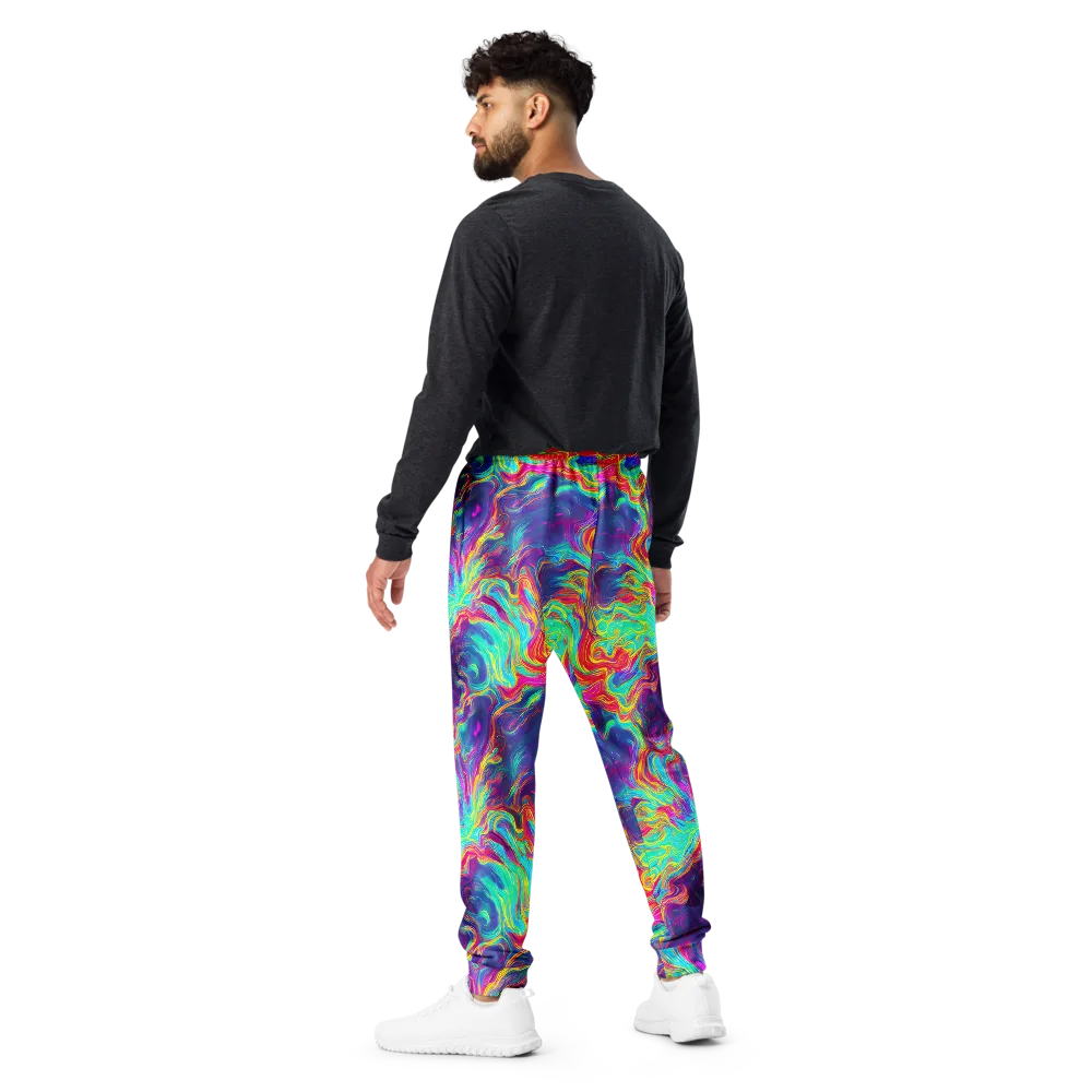 Neon Marbles on Men's Joggers — Back