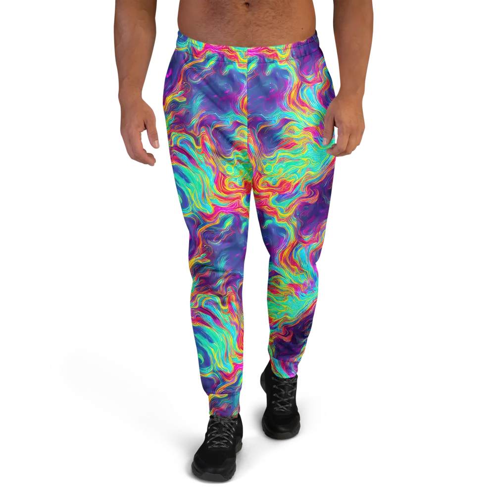 Neon Marbles on Men's Joggers — Front
