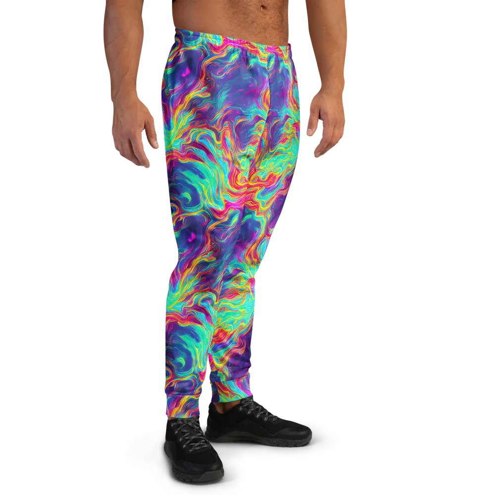 Neon Marbles on Men's Joggers — Right