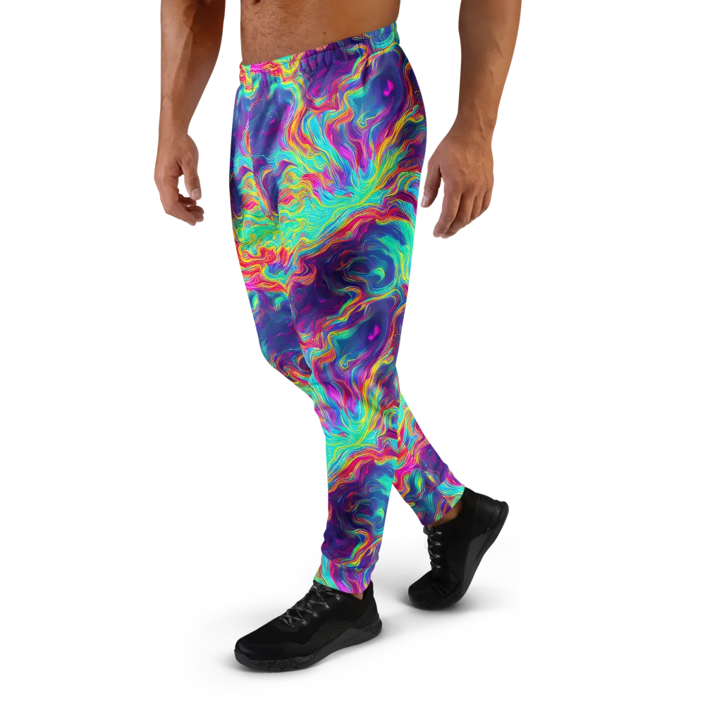 Neon Marbles on Men's Joggers — Left