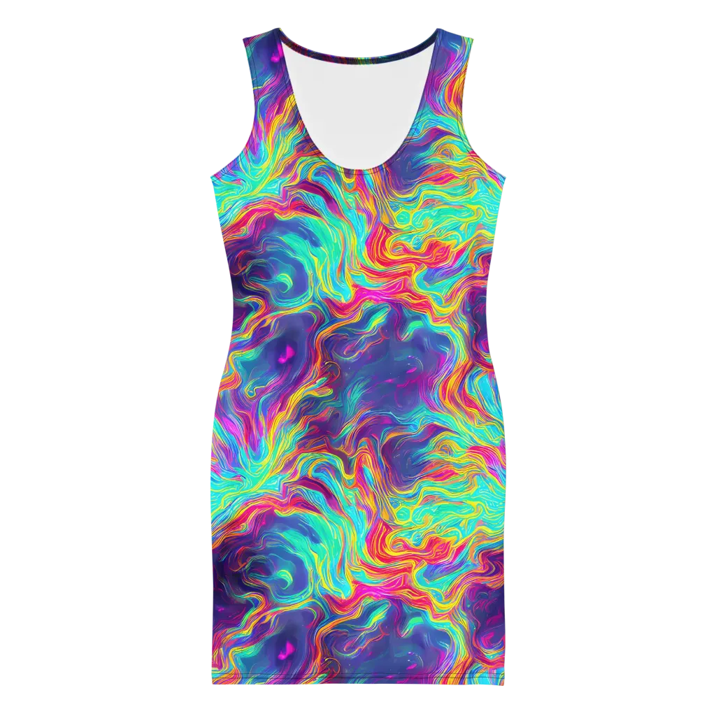 Neon Marbles on Bodycon Dress — Front