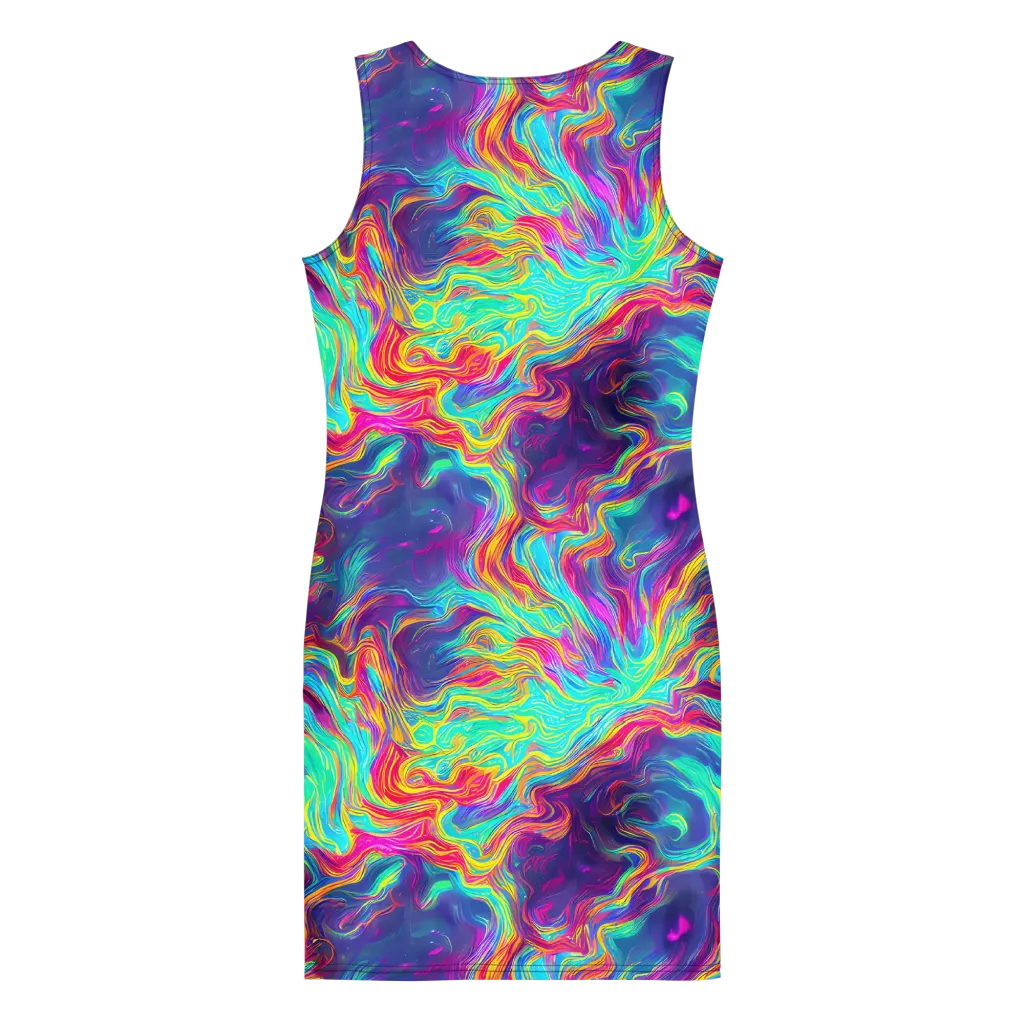 Neon Marbles on Bodycon Dress — Back