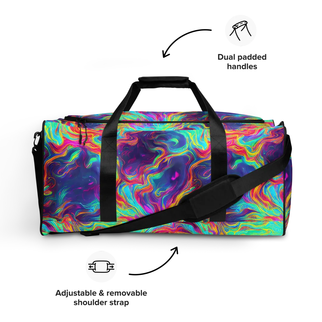 Neon Marbles on Duffle Bag — Front