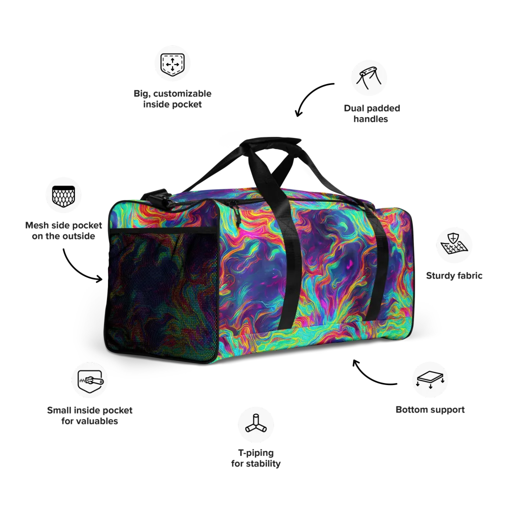 Neon Marbles on Duffle Bag — Right Front