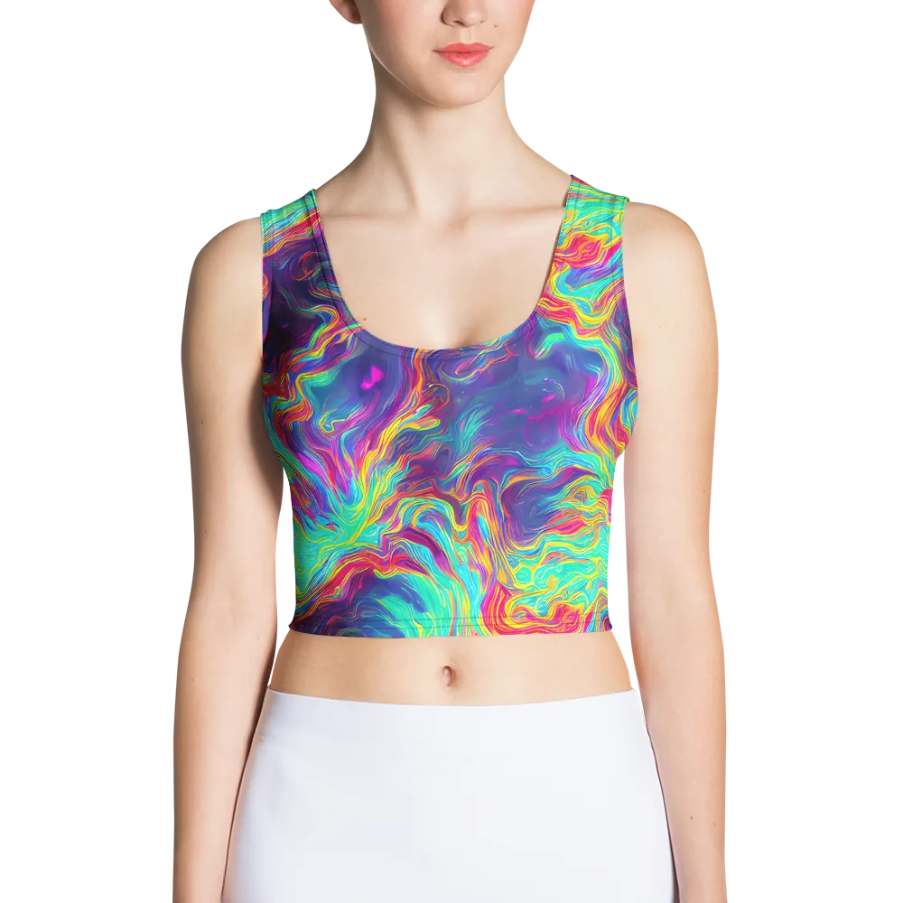 Neon Marbles on Crop Top — Front