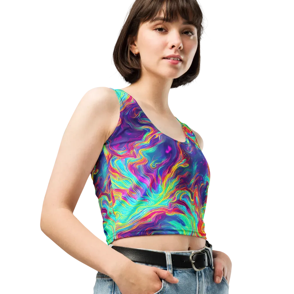 Neon Marbles on Crop Top — Right Front