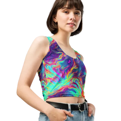 Neon Marbles on a Crop Top
