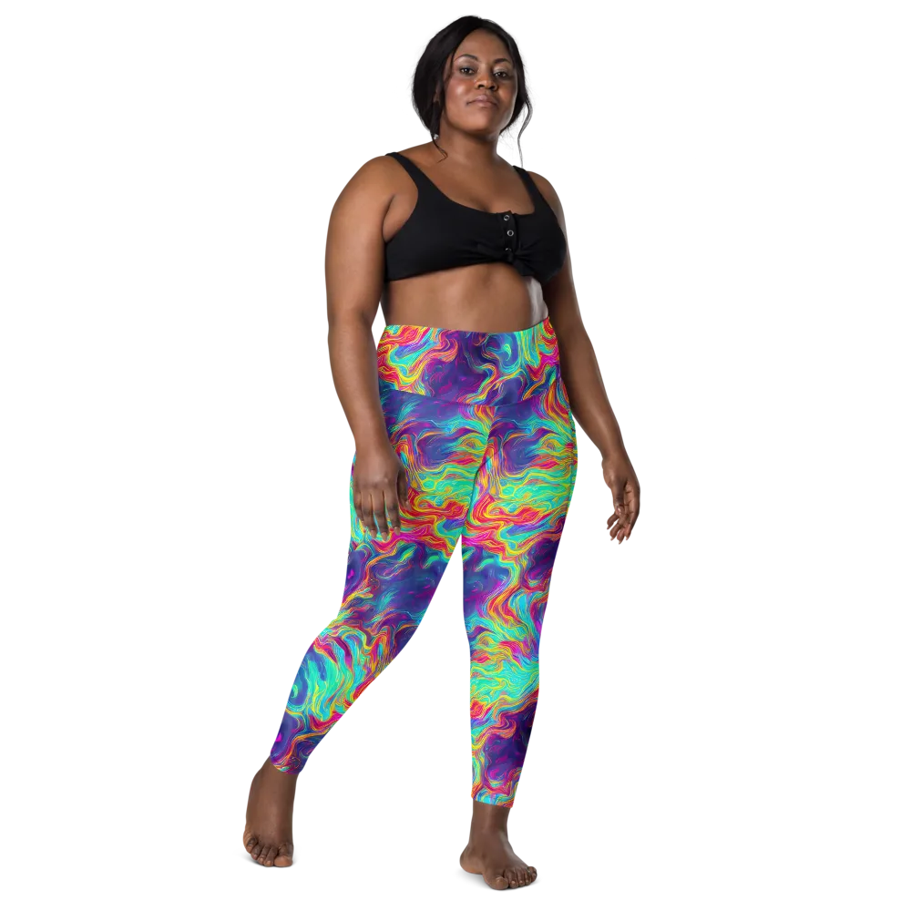 Neon Marbles on Leggings with Pockets — Front