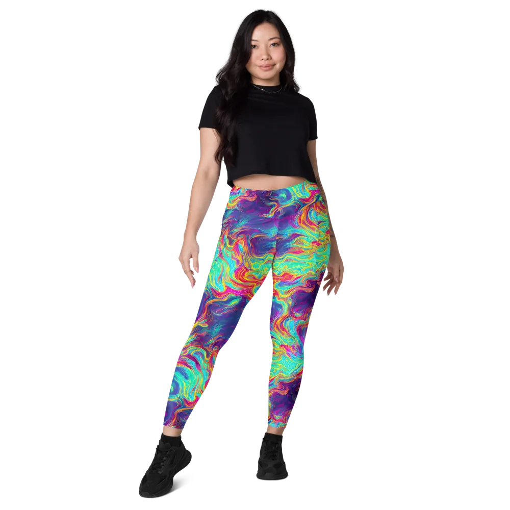 Neon Marbles on Leggings with Pockets — Front