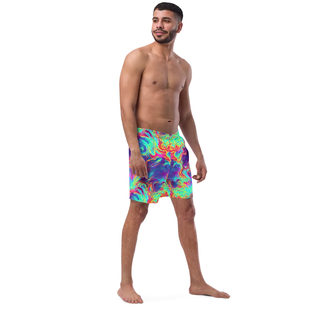 Neon Marbles on Swim Trunks — Right Front