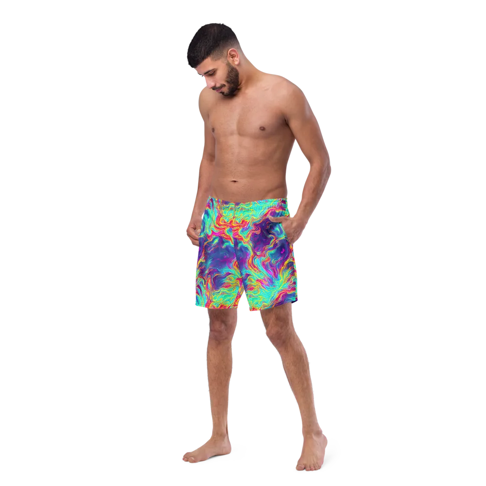 Neon Marbles on Swim Trunks — Left Front