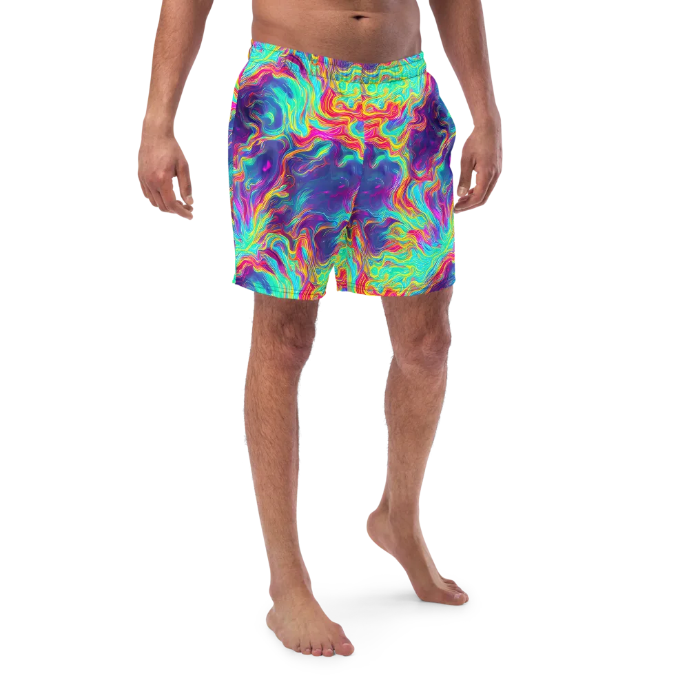 Neon Marbles on Swim Trunks — Front