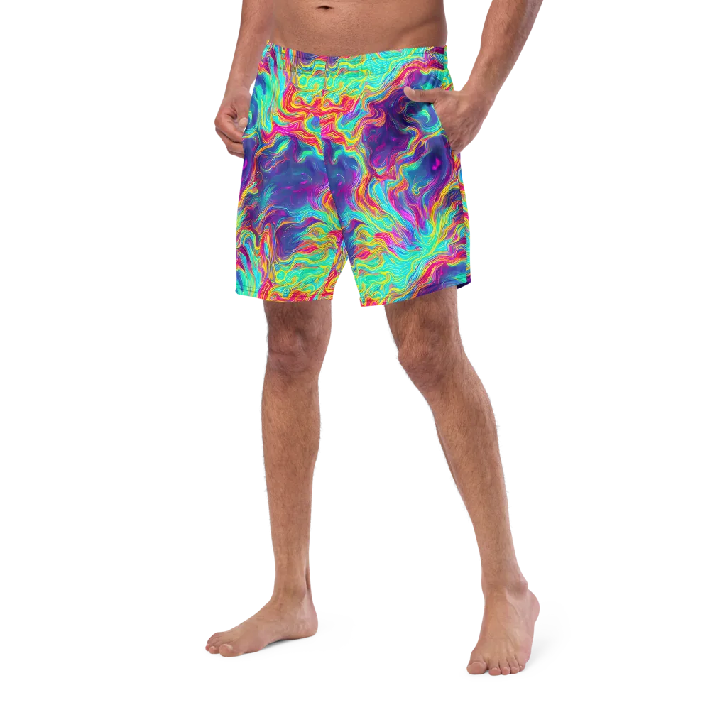 Neon Marbles on Swim Trunks — Left Front