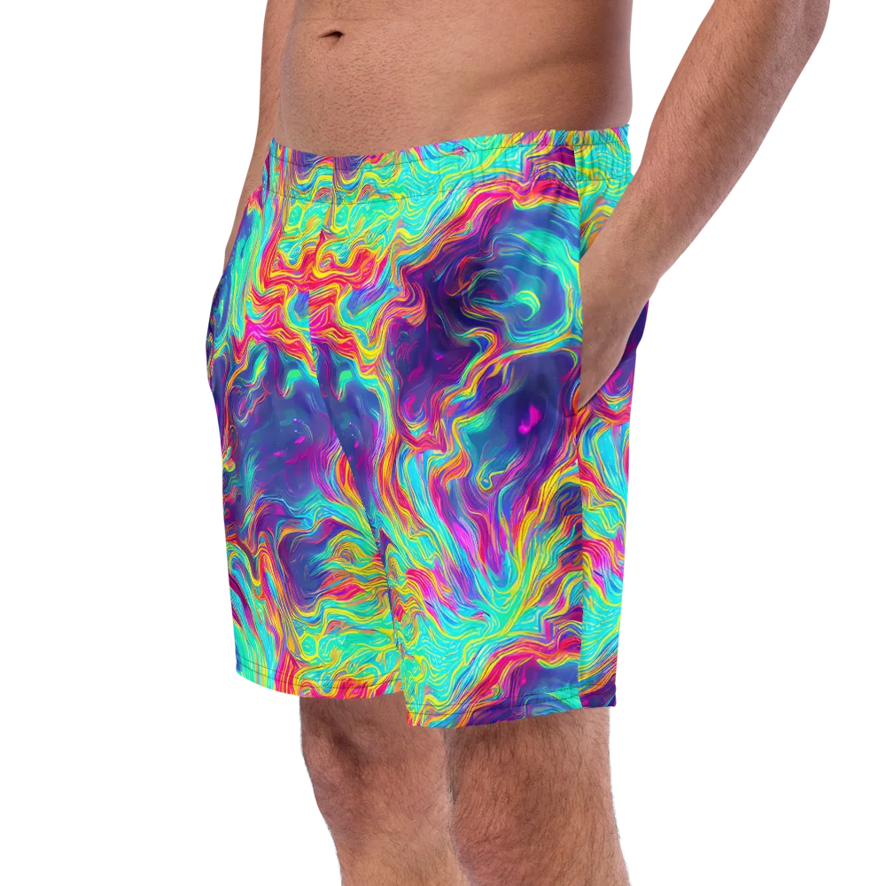Neon Marbles on Swim Trunks — Left Front