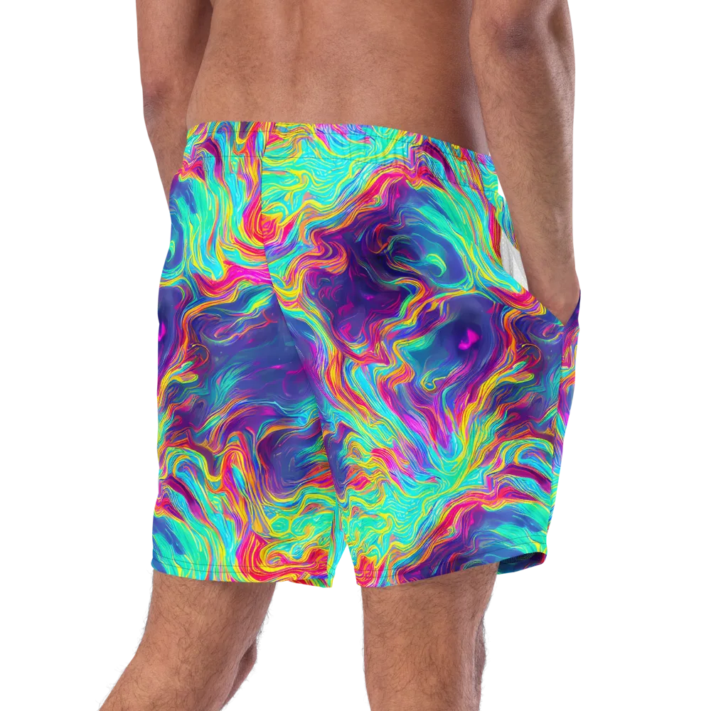 Neon Marbles on Swim Trunks — Right Back