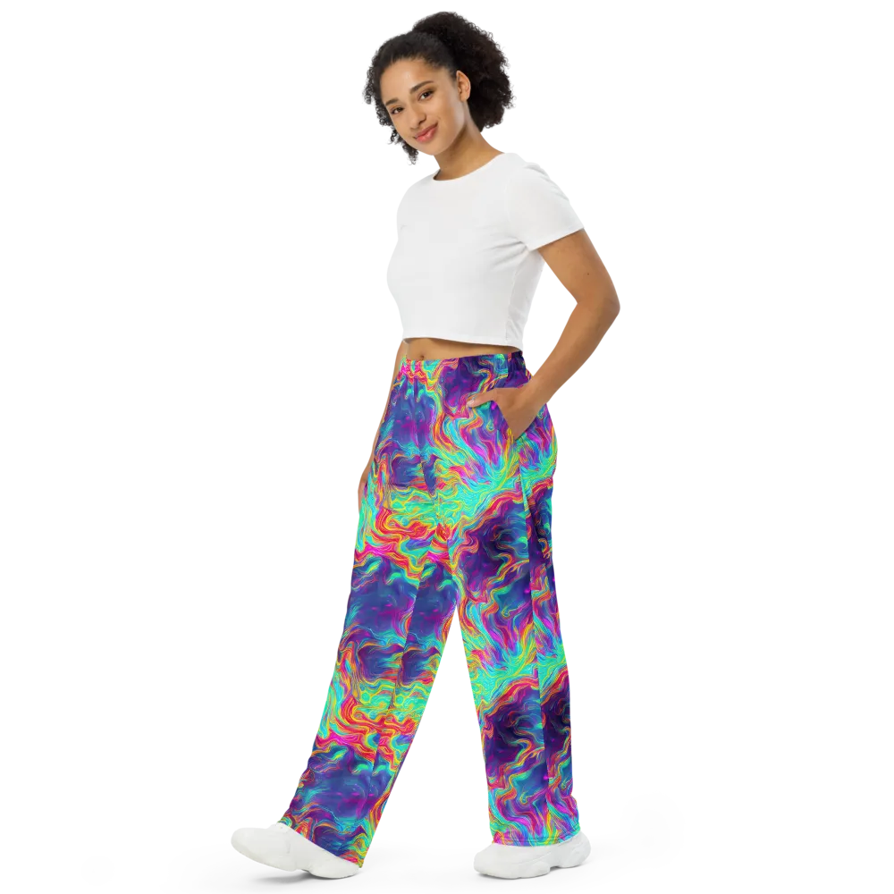 Neon Marbles on Wide-Leg Pants — Left Front