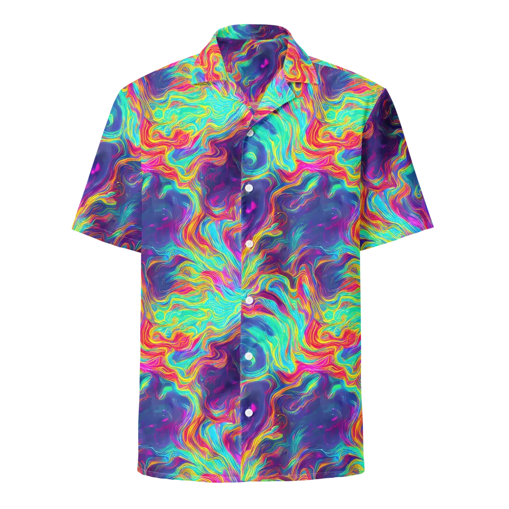 Neon Marbles on Button Shirt — Front
