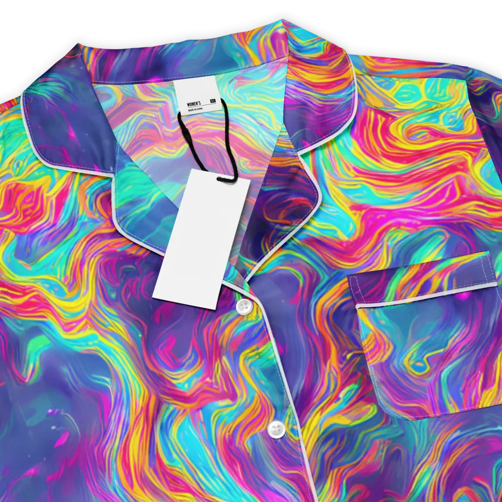 Neon Marbles on Women's Short Sleeve Pajama Top — Product details