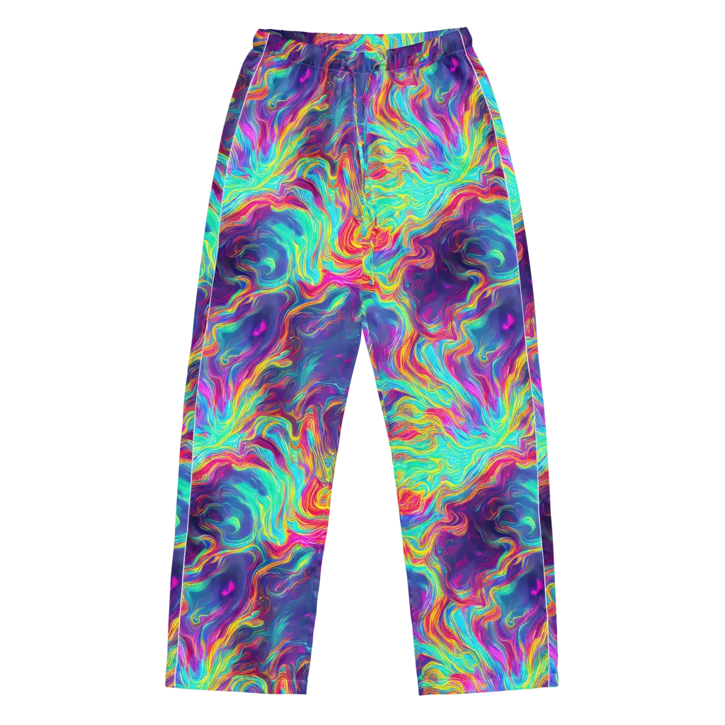 Neon Marbles on Women's Pajama Pants — Front
