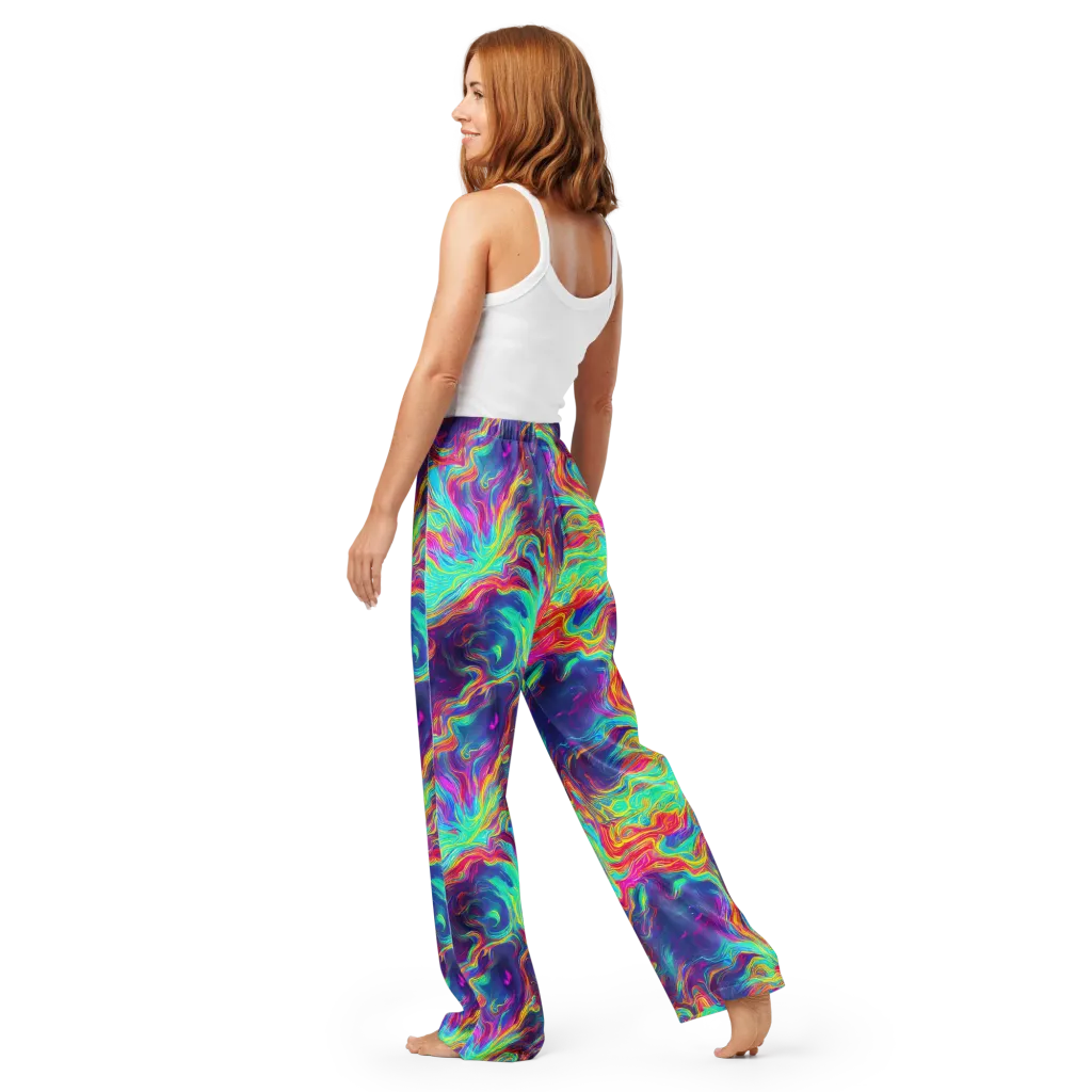 Neon Marbles on Women's Pajama Pants — Back