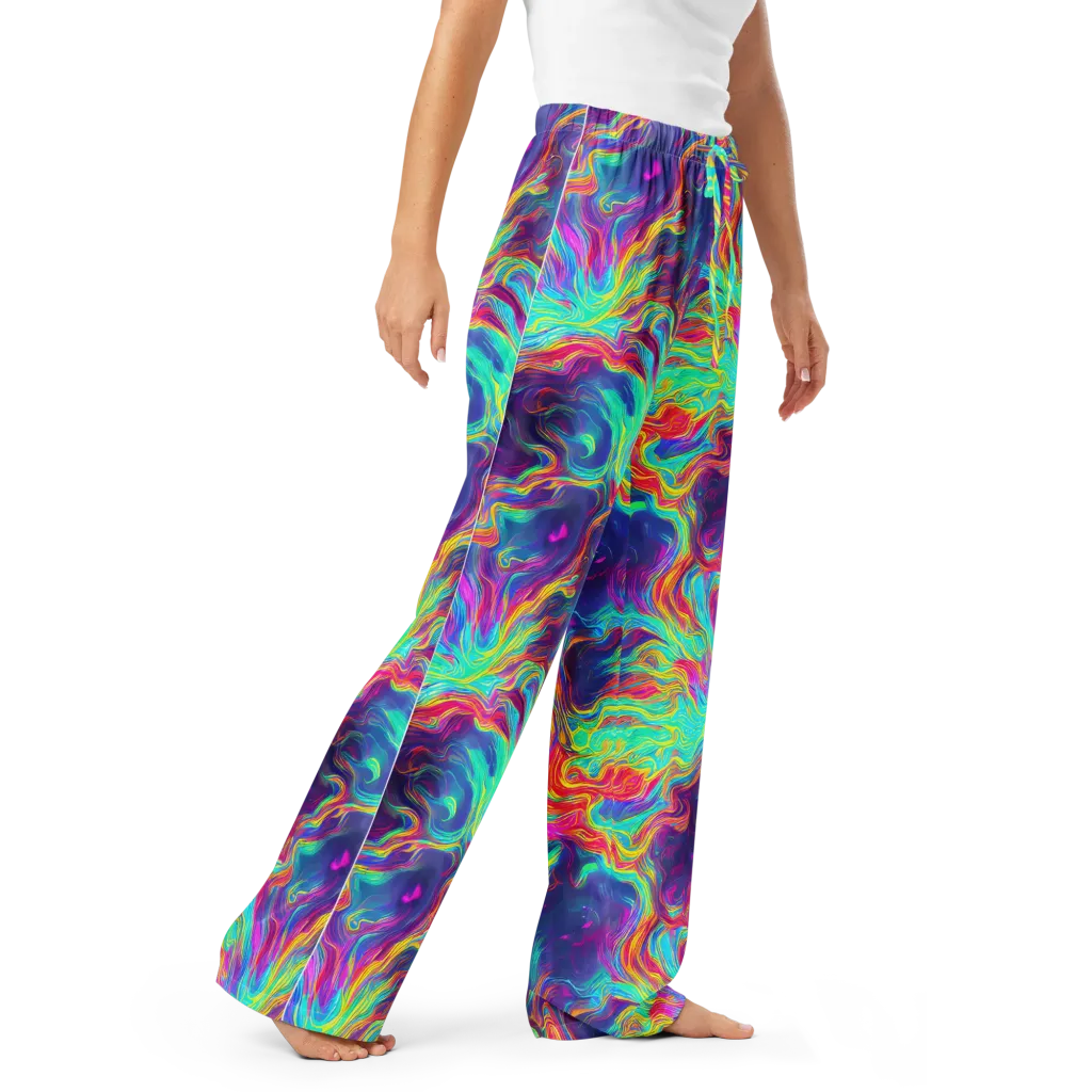 Neon Marbles on Women's Pajama Pants — Right Front