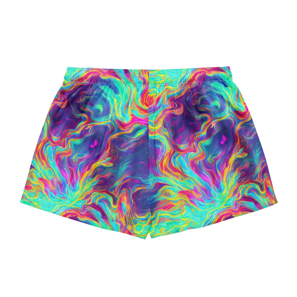 Neon Marbles on Women's Pajama Shorts — Back