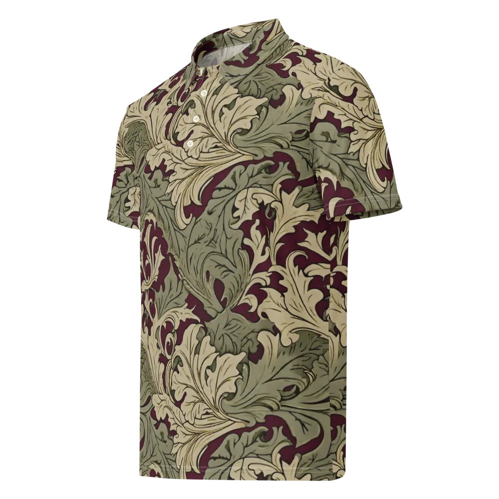 Acanthus Nocturne on Men's Slim Fit Polo Shirt — Left Front