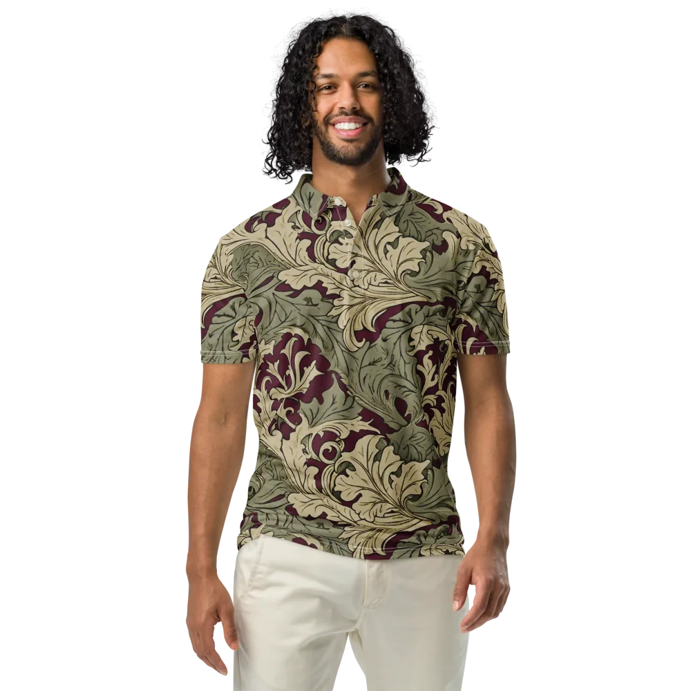 Acanthus Nocturne on Men's Slim Fit Polo Shirt — Front