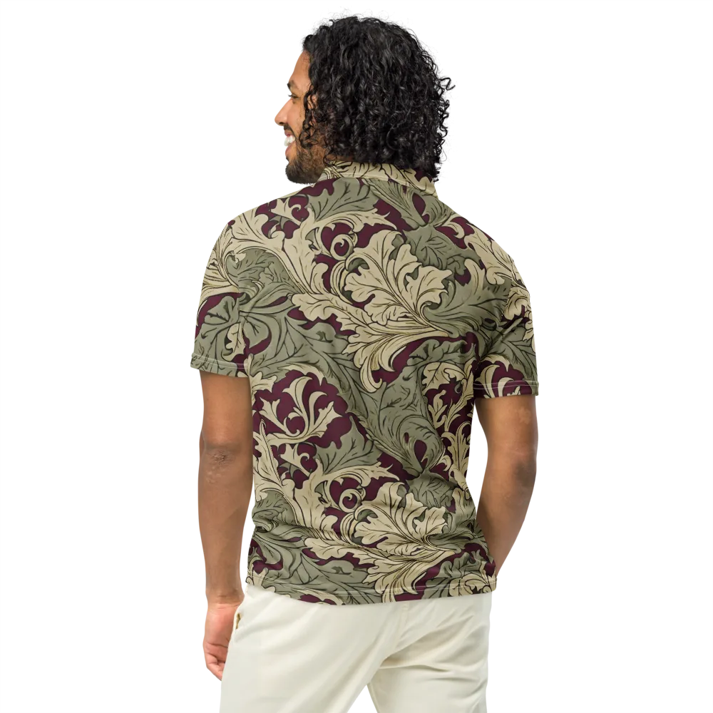 Acanthus Nocturne on Men's Slim Fit Polo Shirt — Back