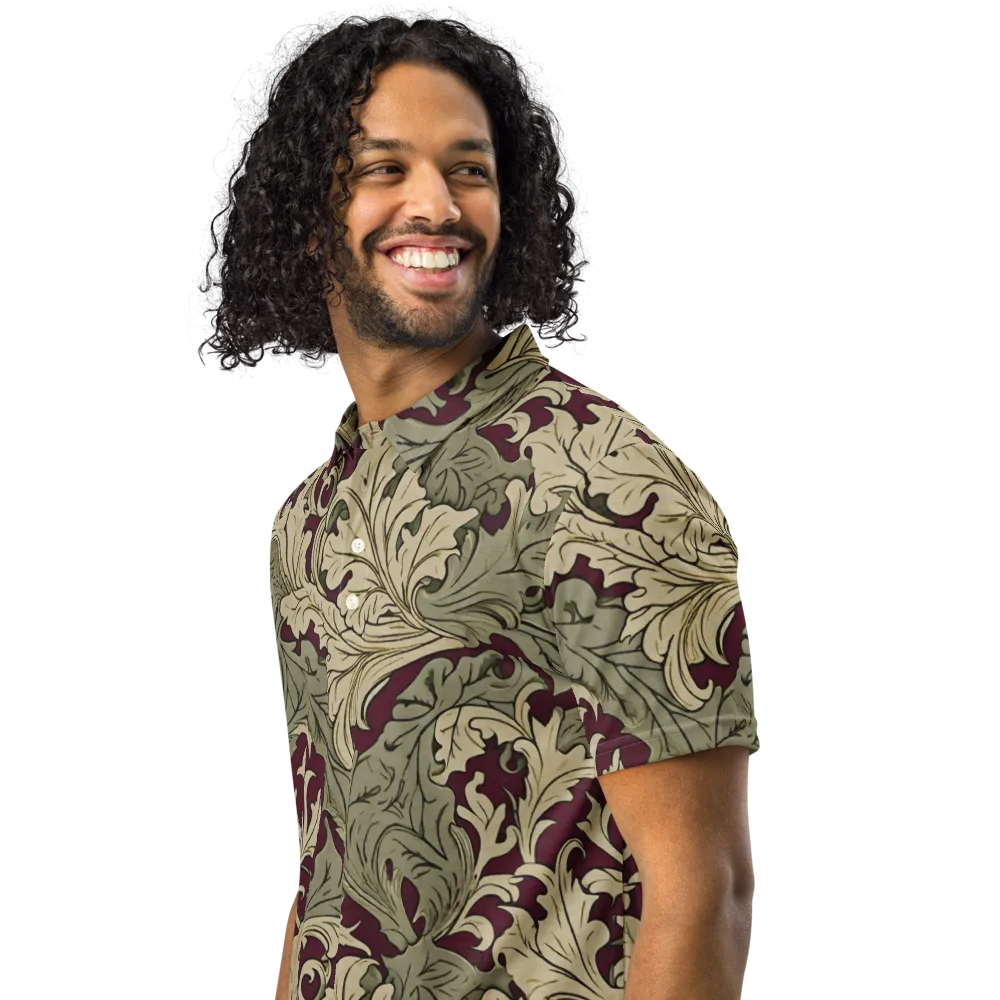 Acanthus Nocturne on Men's Slim Fit Polo Shirt — Left Front