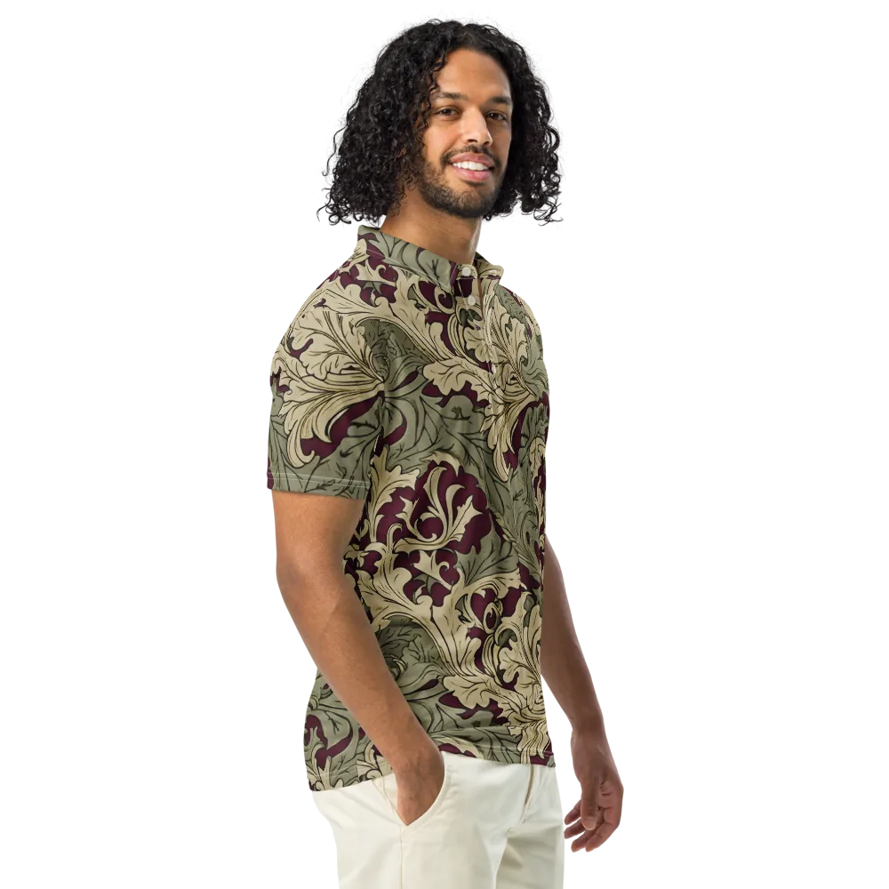 Acanthus Nocturne on Men's Slim Fit Polo Shirt — Right Front