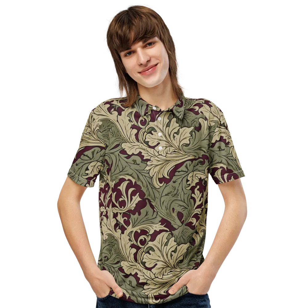 Acanthus Nocturne on Men's Slim Fit Polo Shirt — Front