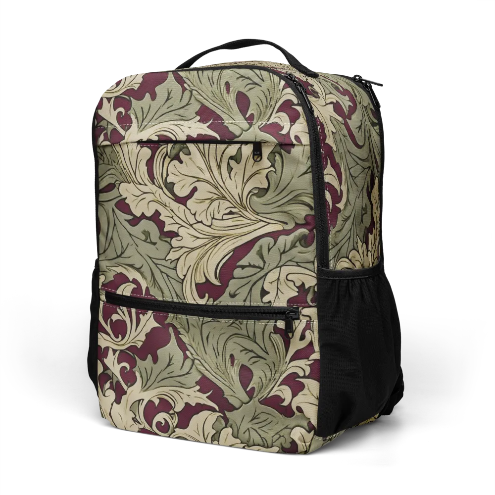 Acanthus Nocturne on Utility Backpack — Left Front