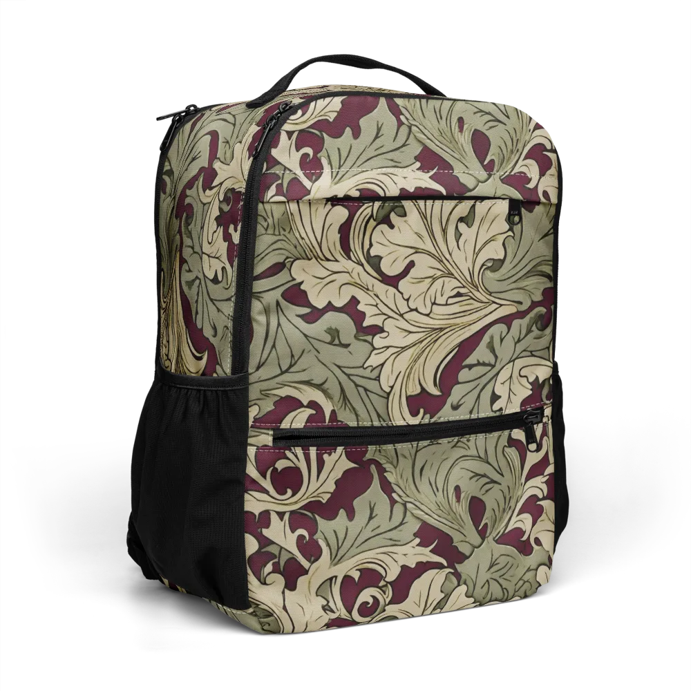 Acanthus Nocturne on Utility Backpack — Right Front