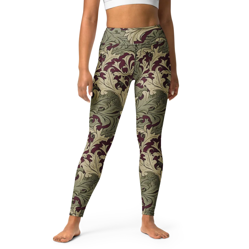 Acanthus Nocturne on Yoga Leggings — Front