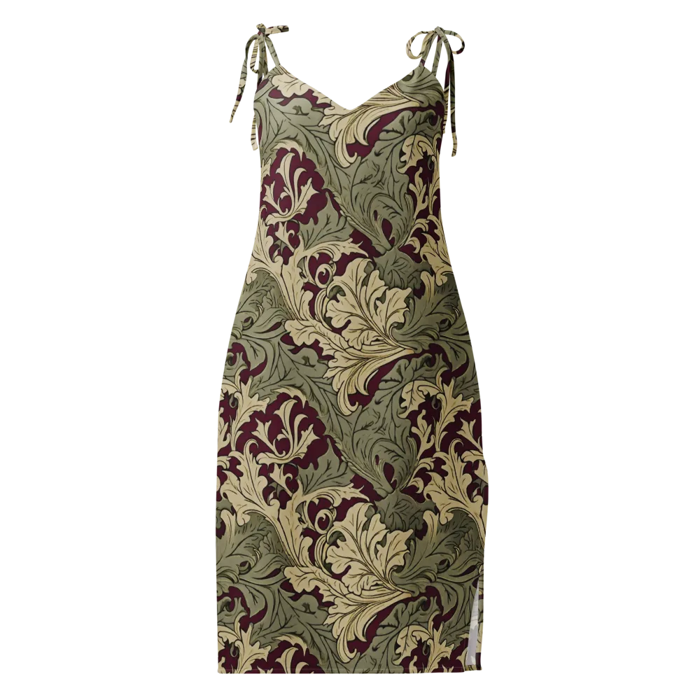Acanthus Nocturne on Slip Dress — Front