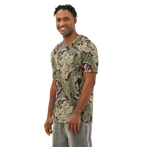 Acanthus Nocturne on a Men's Cotton Crew Neck T-Shirt