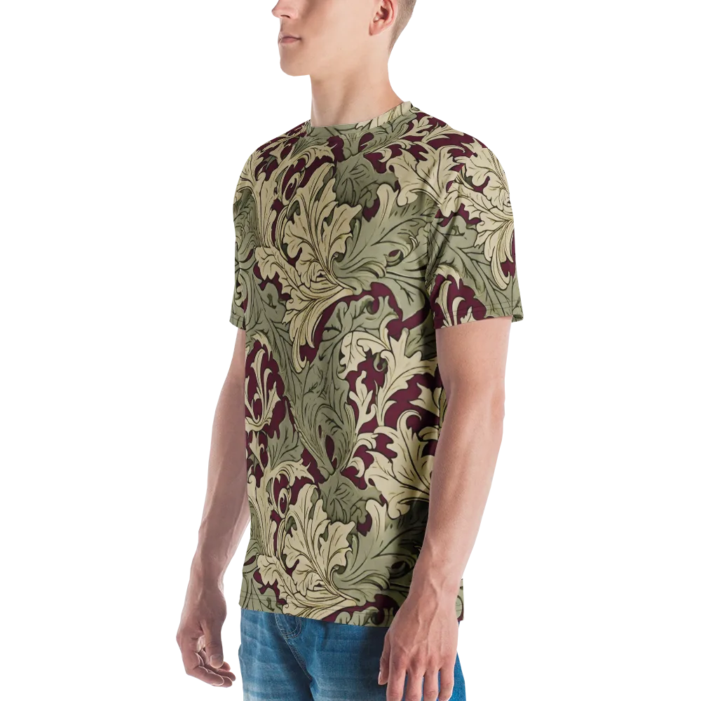 Acanthus Nocturne on Men's Crew Neck T-Shirt — Left