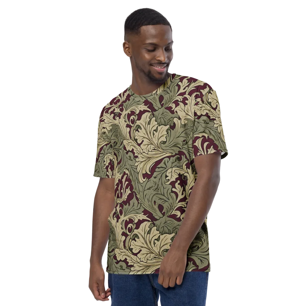 Acanthus Nocturne on Men's Crew Neck T-Shirt — Left