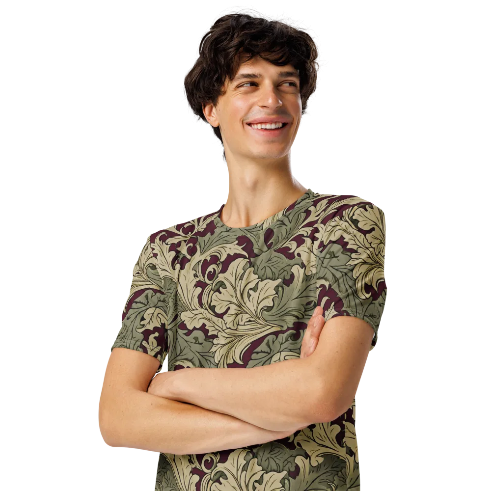 Acanthus Nocturne on Men's Crew Neck T-Shirt — Left Front
