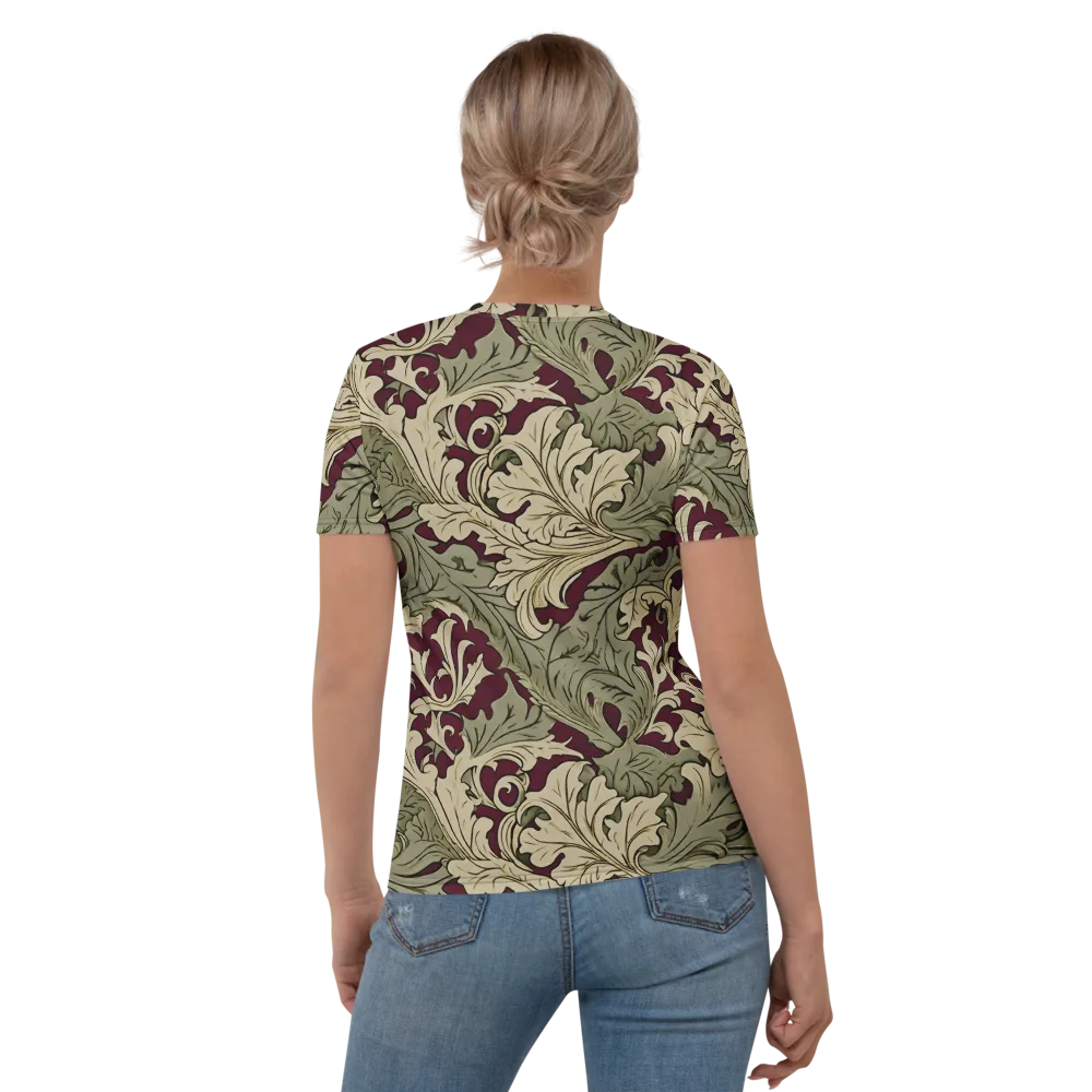 Acanthus Nocturne on Women's Crew Neck T-Shirt — Back