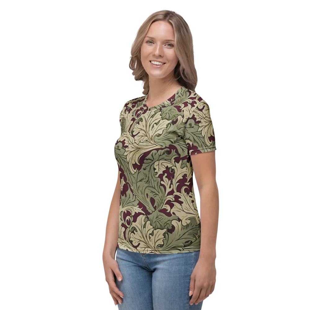 Acanthus Nocturne on Women's Crew Neck T-Shirt — Left