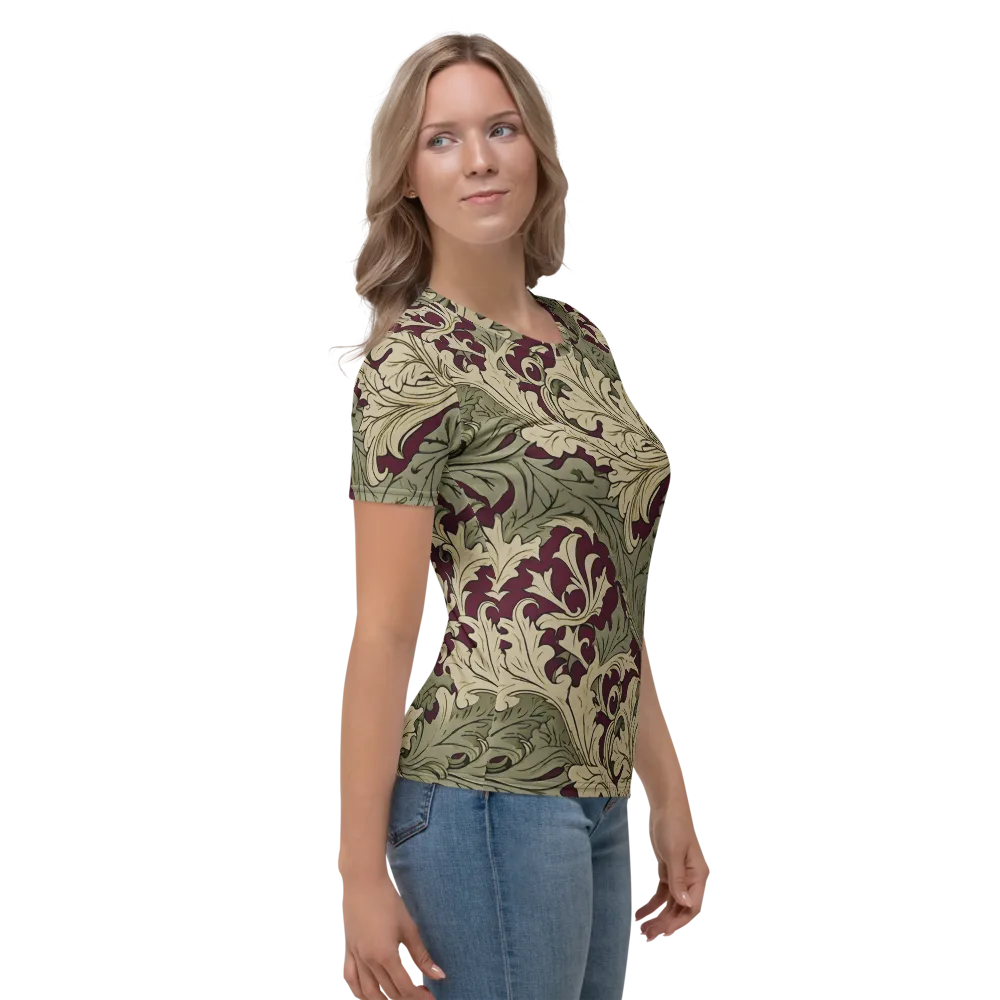 Acanthus Nocturne on Women's Crew Neck T-Shirt — Right