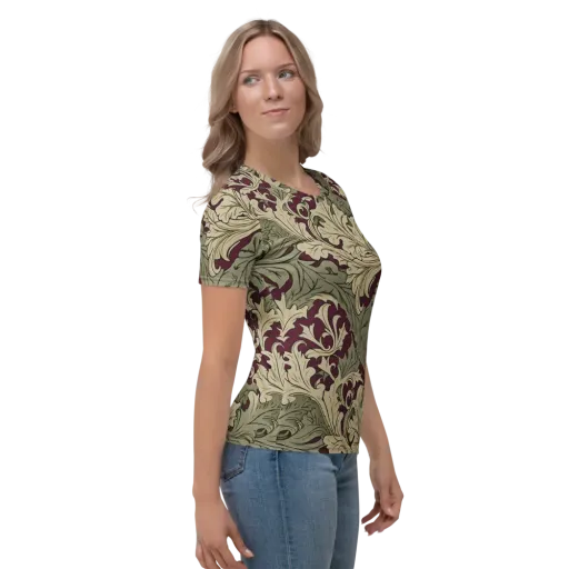 Acanthus Nocturne on a Women's Crew Neck T-Shirt