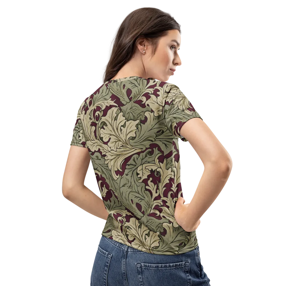 Acanthus Nocturne on Women's Crew Neck T-Shirt — Back