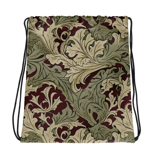 Acanthus Nocturne on a Drawstring Bag
