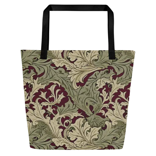 Acanthus Nocturne on a Large Tote Bag W/ Pocket