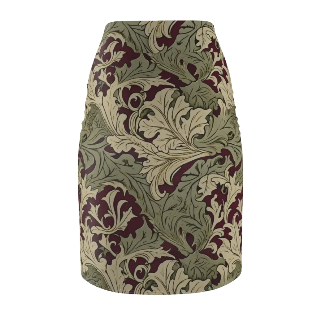 Acanthus Nocturne on Pencil Skirt — Back