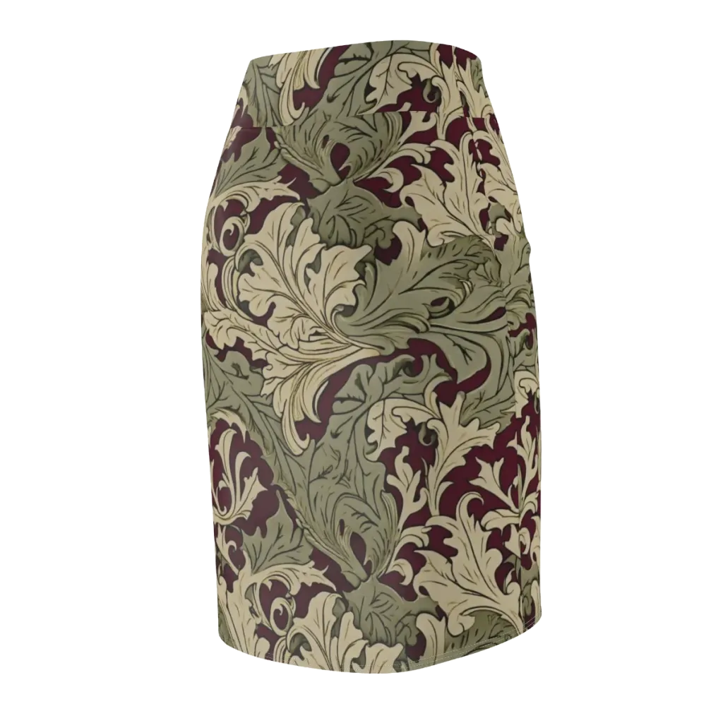 Acanthus Nocturne on Pencil Skirt — Back Side
